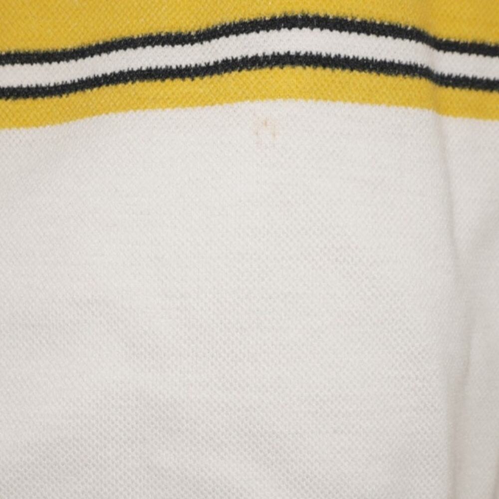Vintage Lacoste Polo Shirt Yellow White Stripe Crocodile Logo Mens Large France - Picture 6 of 8